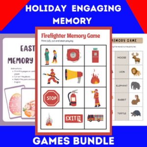 holiday and Engaging Memory Games Bundle – Christmas, Easter, Animals, and More!