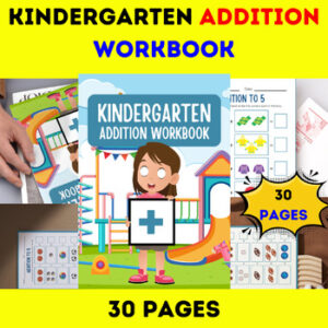 Kindergarten Addition Workbook: fun and winter 30-Page Practice Sheets